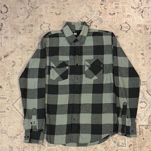RSQ Black and Gray Plaid Casual Shirt